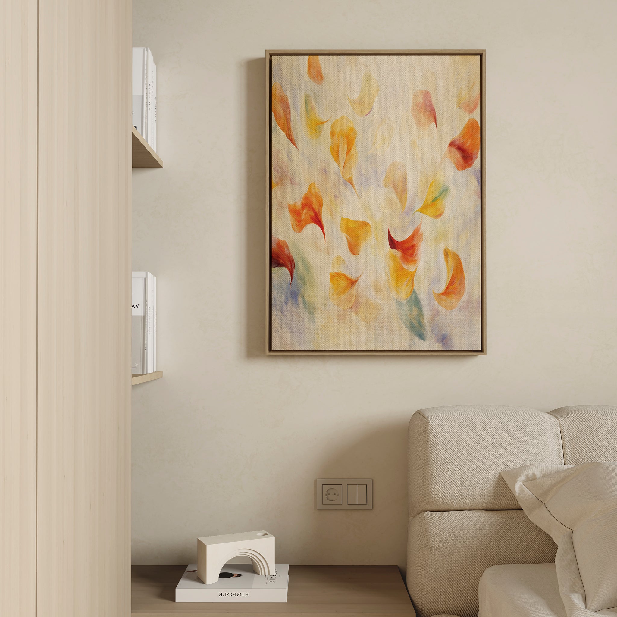 Whispers of Bloom – multicolour botanical canvas wall art print by Aspire Prints
