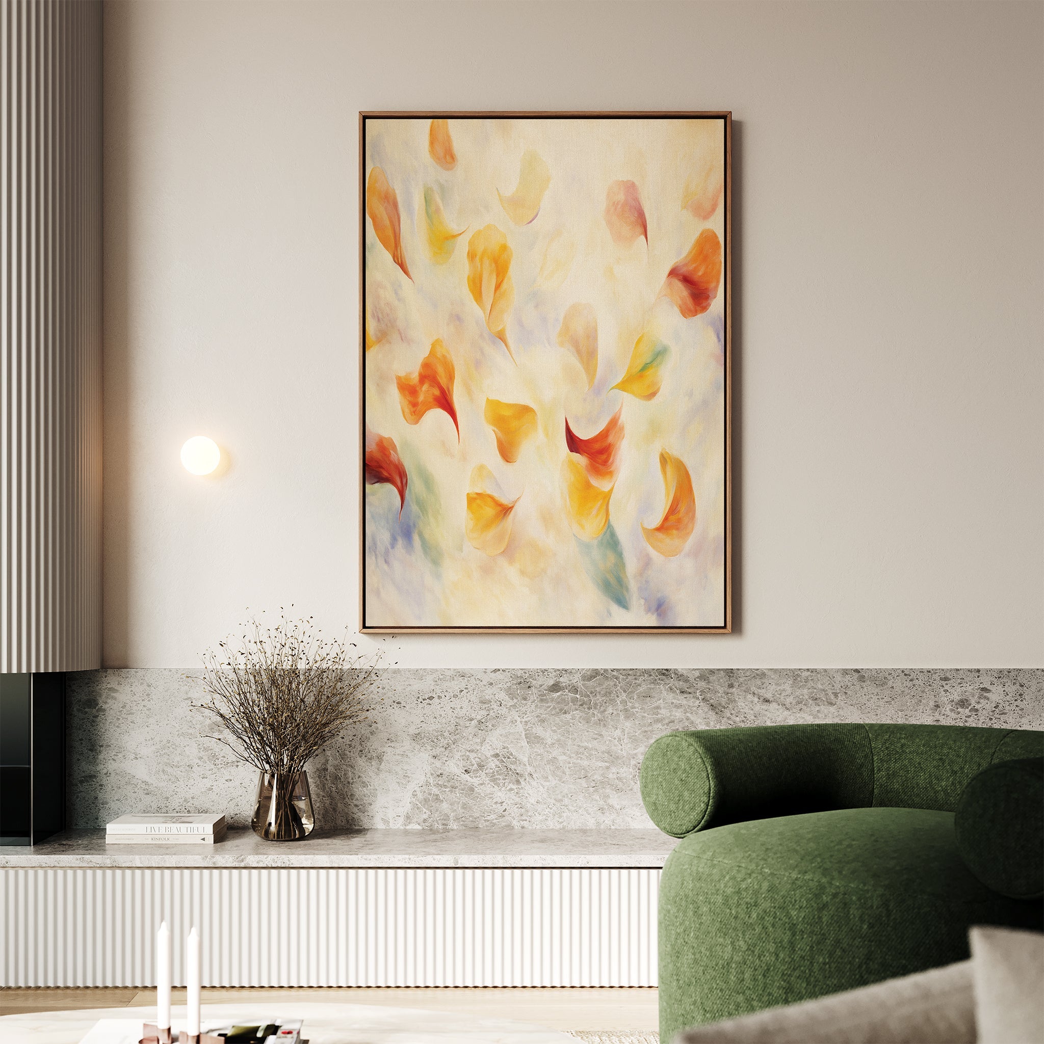 Whispers of Bloom – multicolour botanical canvas wall art print by Aspire Prints