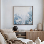 Whispers of Spring – blue botanical canvas wall art print by Aspire Prints