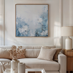 Whispers of Spring – blue botanical canvas wall art print by Aspire Prints