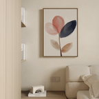 Whispered Bloom in Charcoal Dusk – blush pink botanical canvas wall art print by Aspire Prints