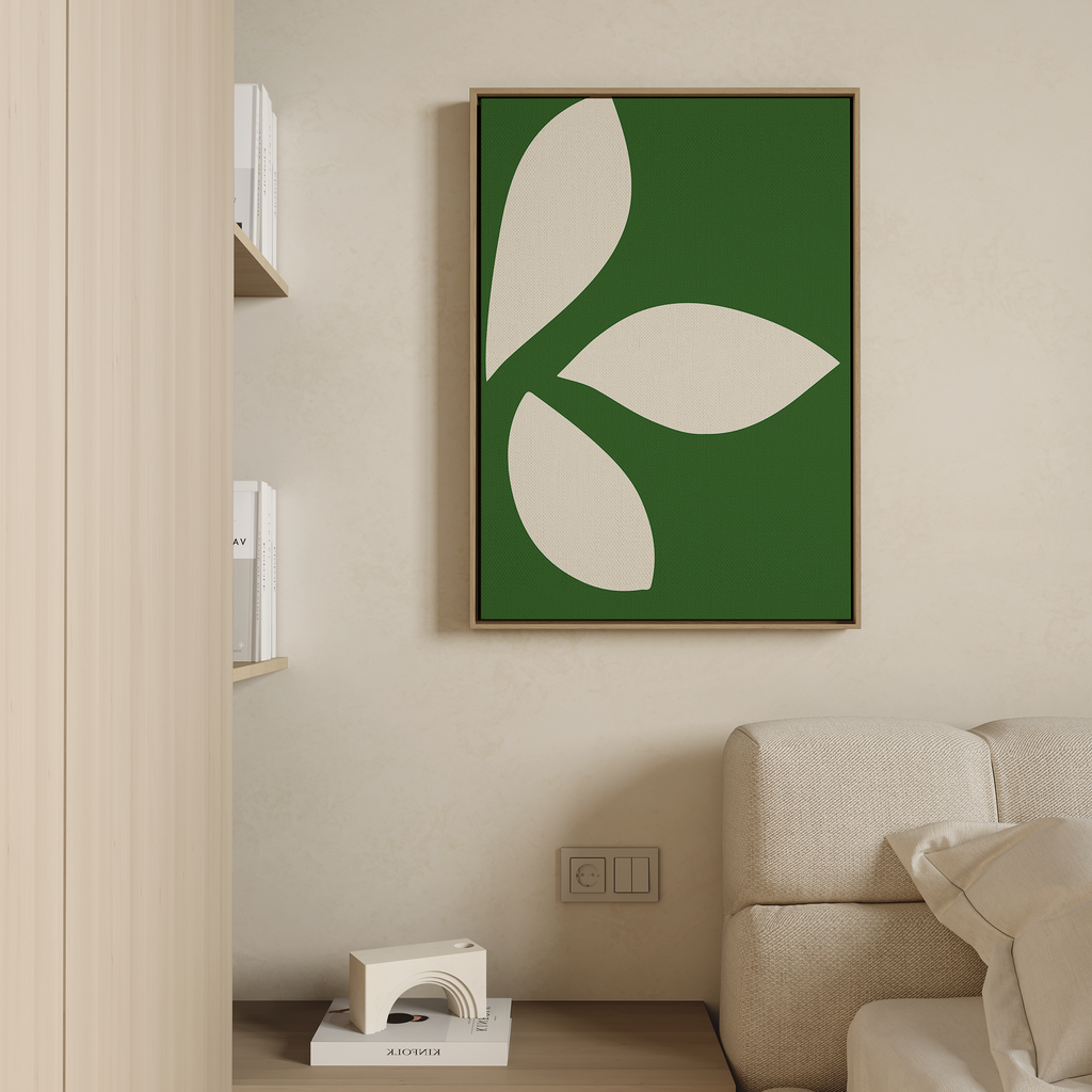 Whispering Fronds in Emerald Hush – green botanical canvas wall art print by Aspire Prints