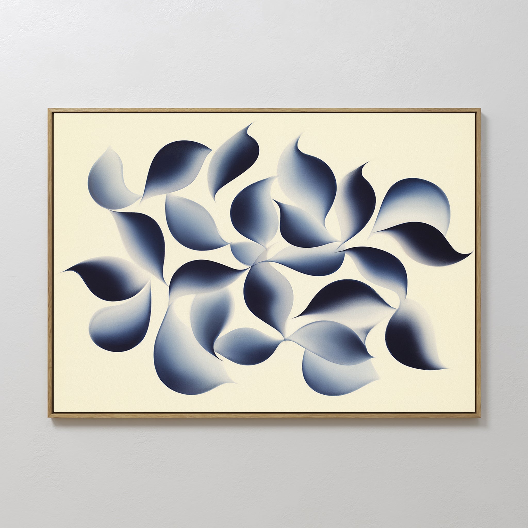 Indigo Whispers in Bloom – blue botanical canvas wall art print by Aspire Prints