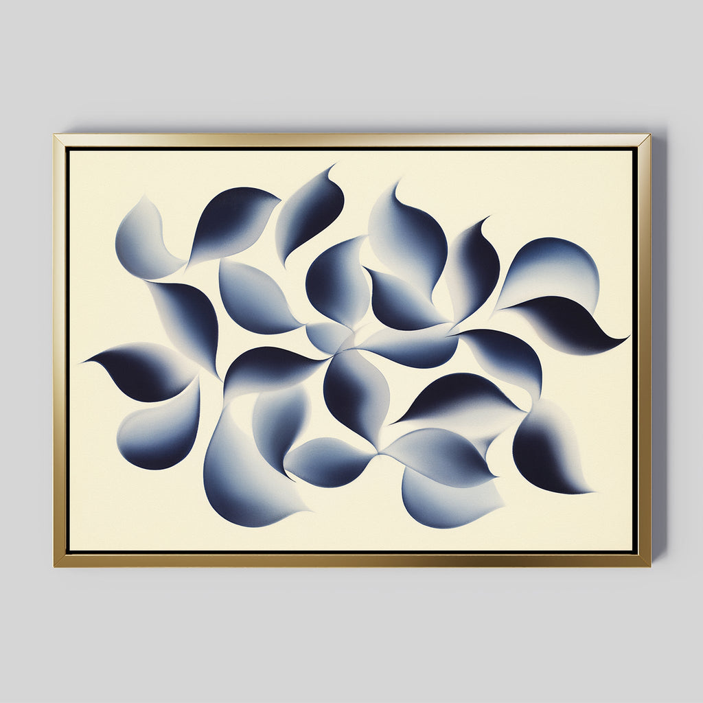 Indigo Whispers in Bloom – blue botanical canvas wall art print by Aspire Prints