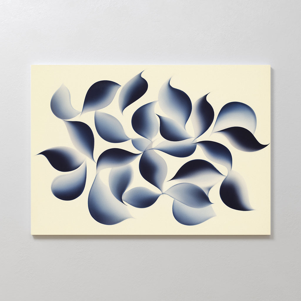 Indigo Whispers in Bloom – blue botanical canvas wall art print by Aspire Prints