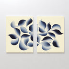 Indigo Whispers Diptych – Set of 2 Canvas Prints set of 2 – blue botanical canvas wall art by Aspire Prints