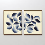 Indigo Whispers Diptych – Set of 2 Canvas Prints set of 2 – blue botanical canvas wall art by Aspire Prints