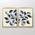 Indigo Whispers Diptych – Set of 2 Canvas Prints set of 2 – blue botanical canvas wall art by Aspire Prints