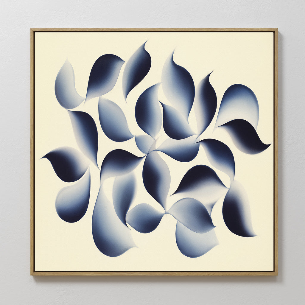 Indigo Whisper in Bloom – blue botanical canvas wall art print by Aspire Prints
