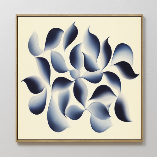 Indigo Whisper in Bloom – blue botanical canvas wall art print by Aspire Prints