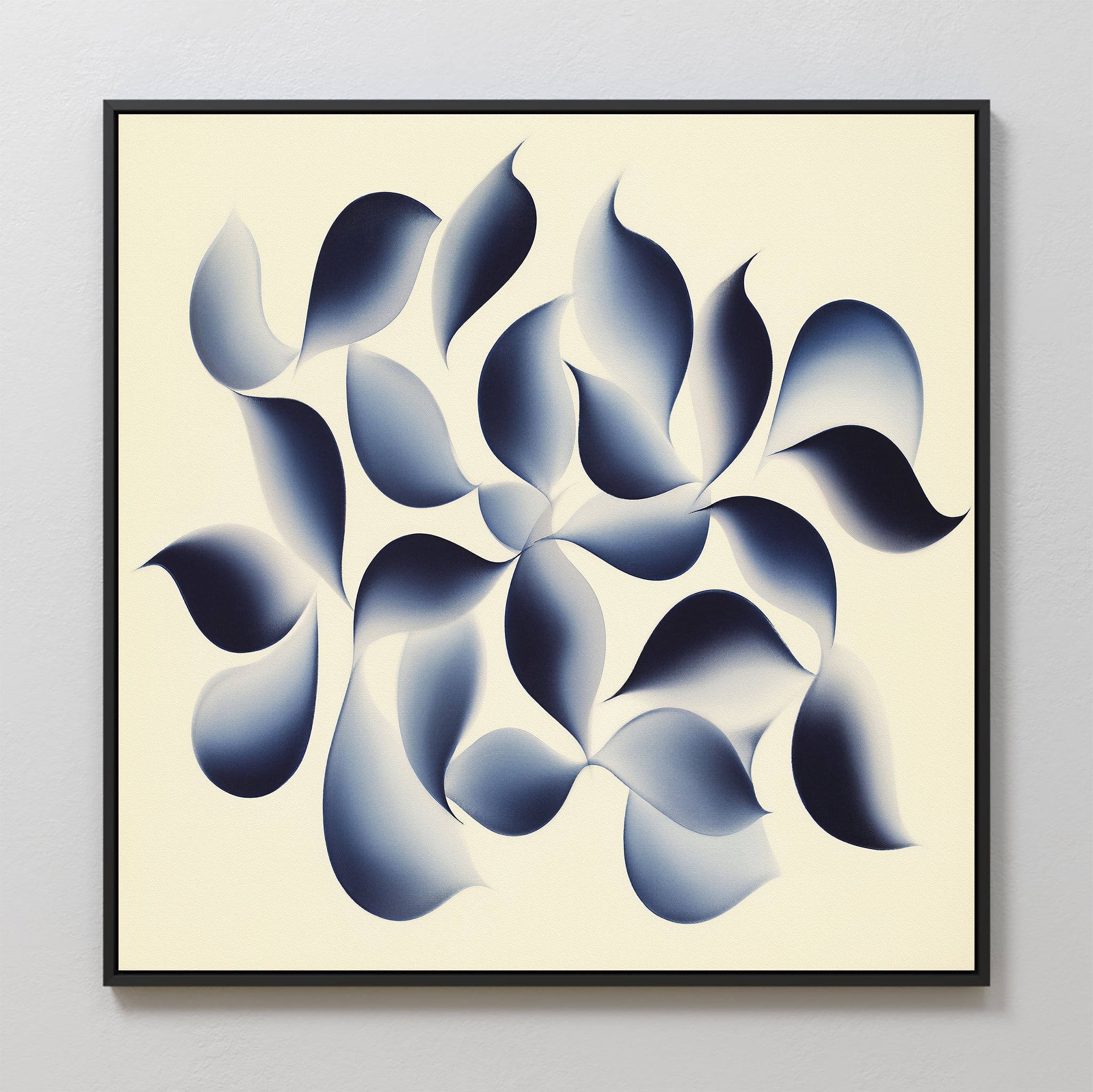 Indigo Whisper in Bloom – blue botanical canvas wall art print by Aspire Prints