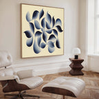 Indigo Whisper in Bloom – blue botanical canvas wall art print by Aspire Prints