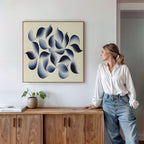 Indigo Whisper in Bloom – blue botanical canvas wall art print by Aspire Prints