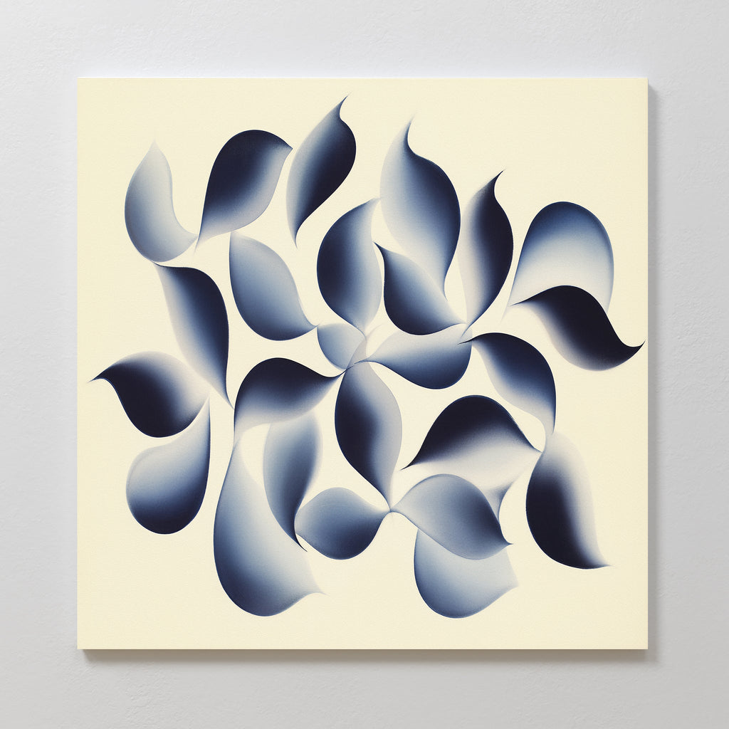 Indigo Whisper in Bloom – blue botanical canvas wall art print by Aspire Prints