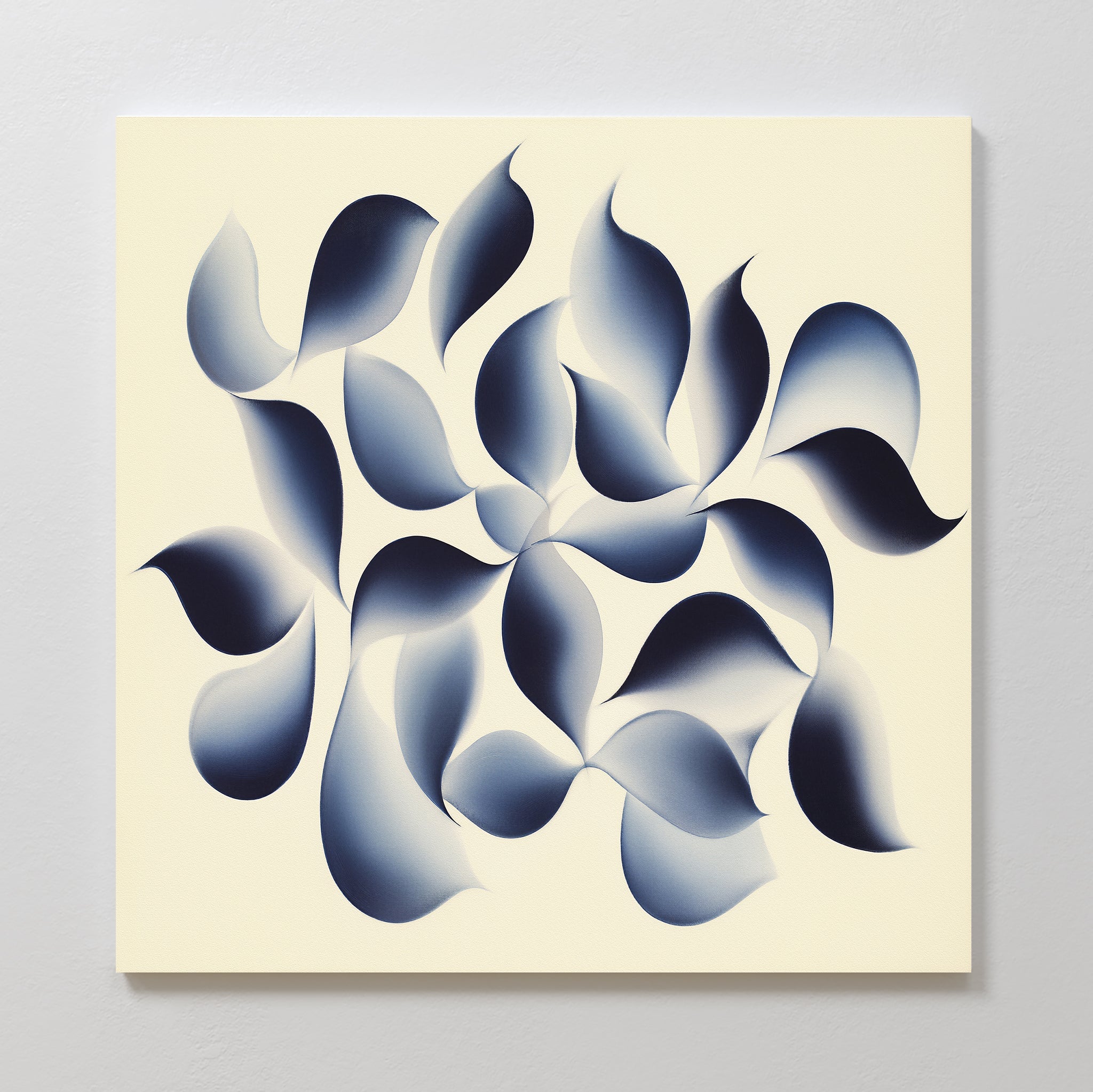 Indigo Whisper in Bloom – blue botanical canvas wall art print by Aspire Prints