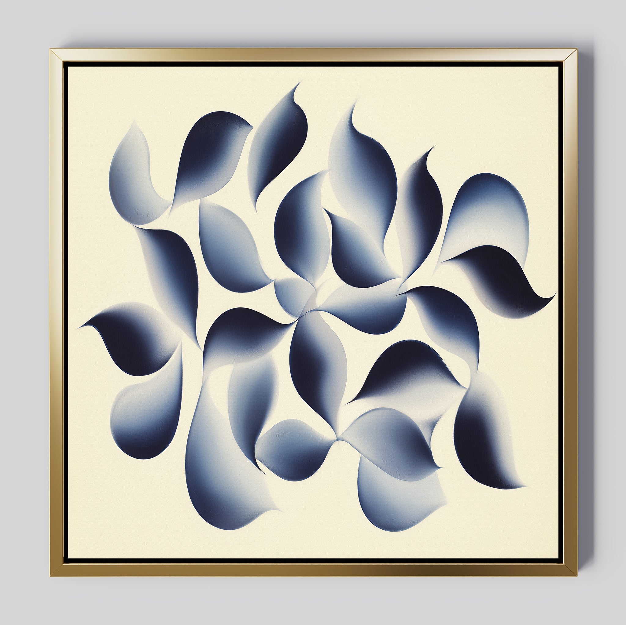 Indigo Whisper in Bloom – blue botanical canvas wall art print by Aspire Prints