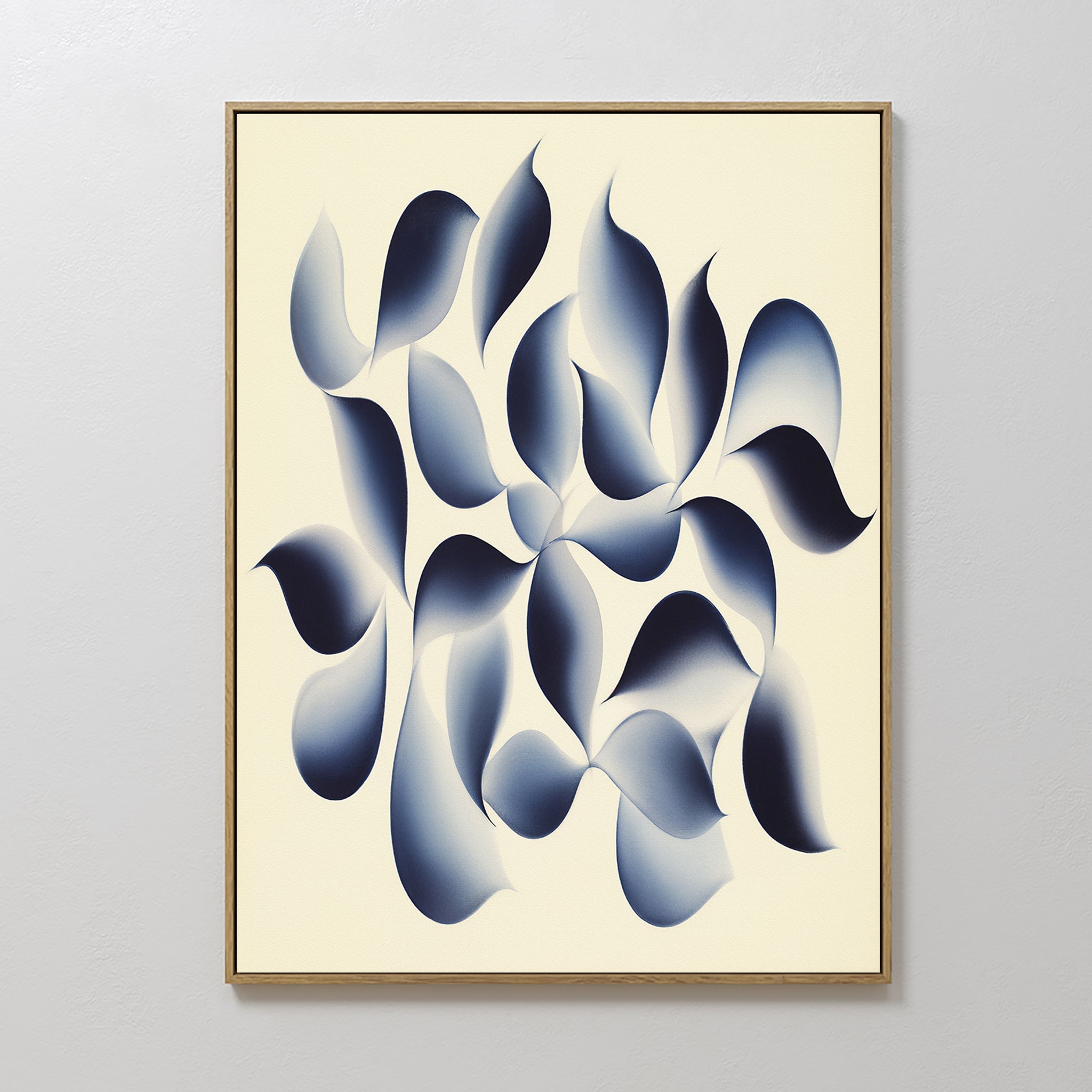 Indigo Whispers in the Quiet – blue botanical canvas wall art print by Aspire Prints