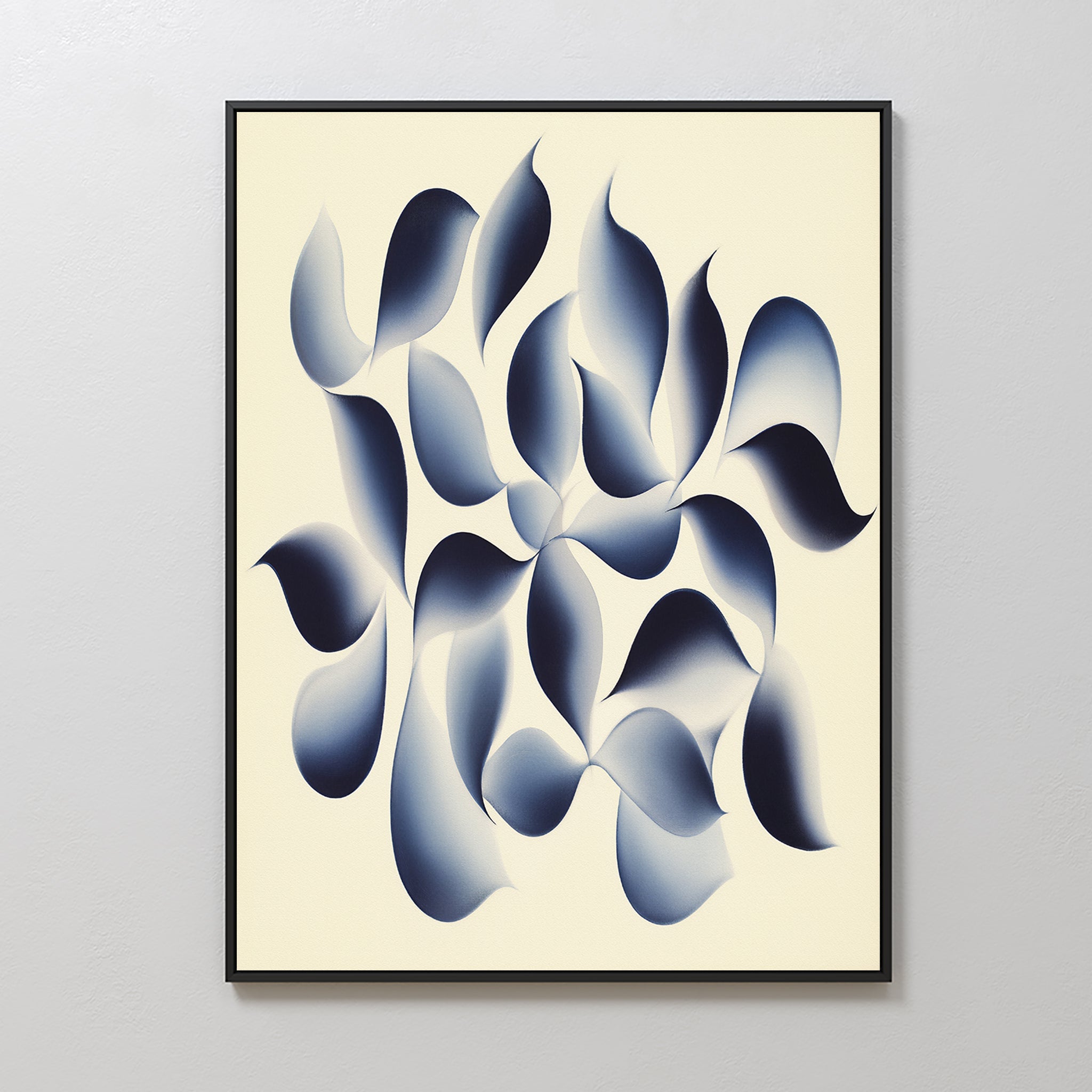 Indigo Whispers in the Quiet – blue botanical canvas wall art print by Aspire Prints