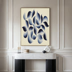 Indigo Whispers in the Quiet – blue botanical canvas wall art print by Aspire Prints