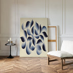 Indigo Whispers in the Quiet – blue botanical canvas wall art print by Aspire Prints