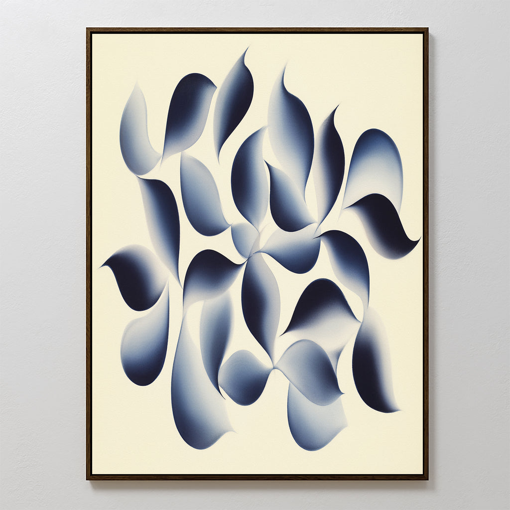 Indigo Whispers in the Quiet – blue botanical canvas wall art print by Aspire Prints