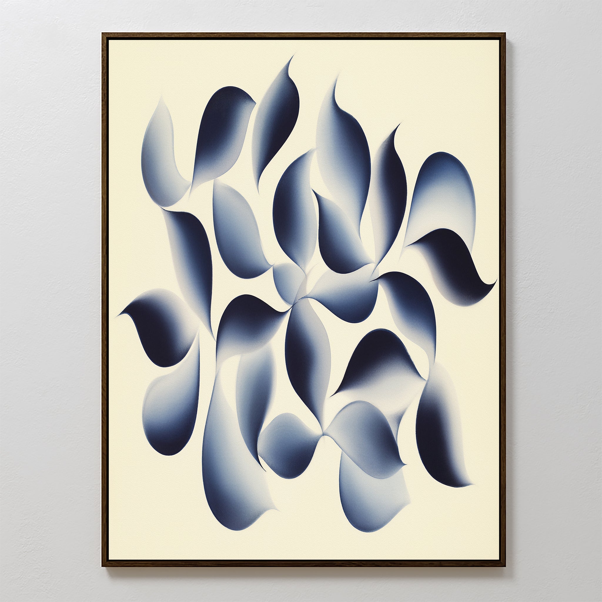 Indigo Whispers in the Quiet – blue botanical canvas wall art print by Aspire Prints