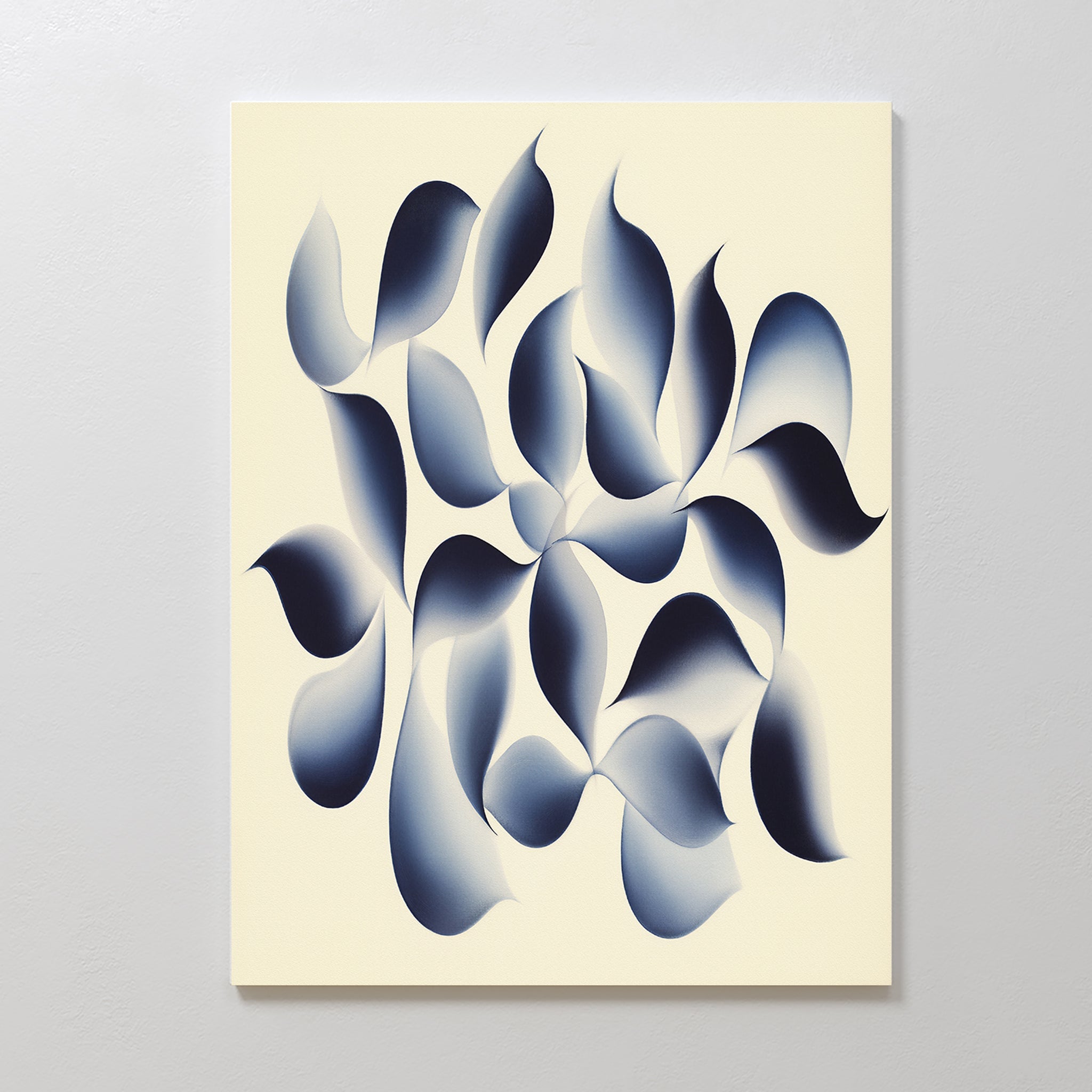 Indigo Whispers in the Quiet – blue botanical canvas wall art print by Aspire Prints