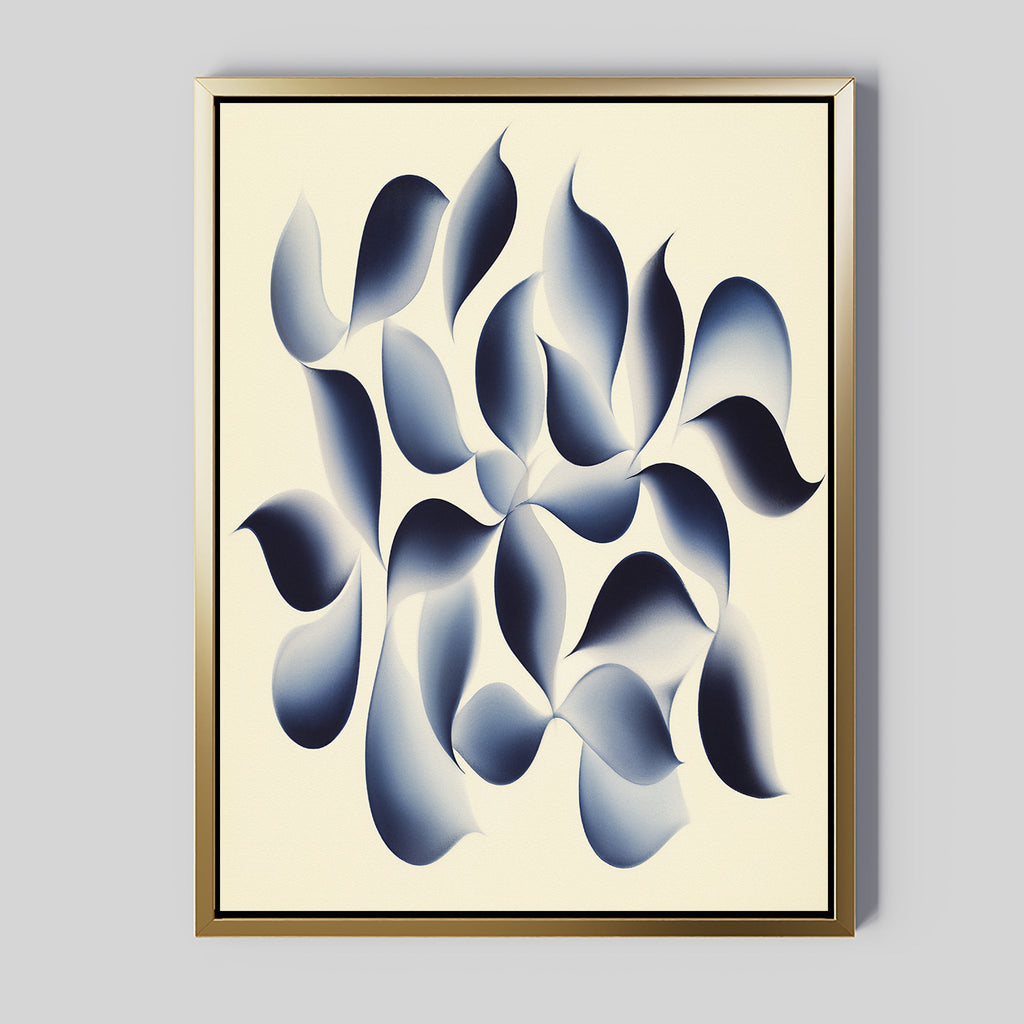 Indigo Whispers in the Quiet – blue botanical canvas wall art print by Aspire Prints