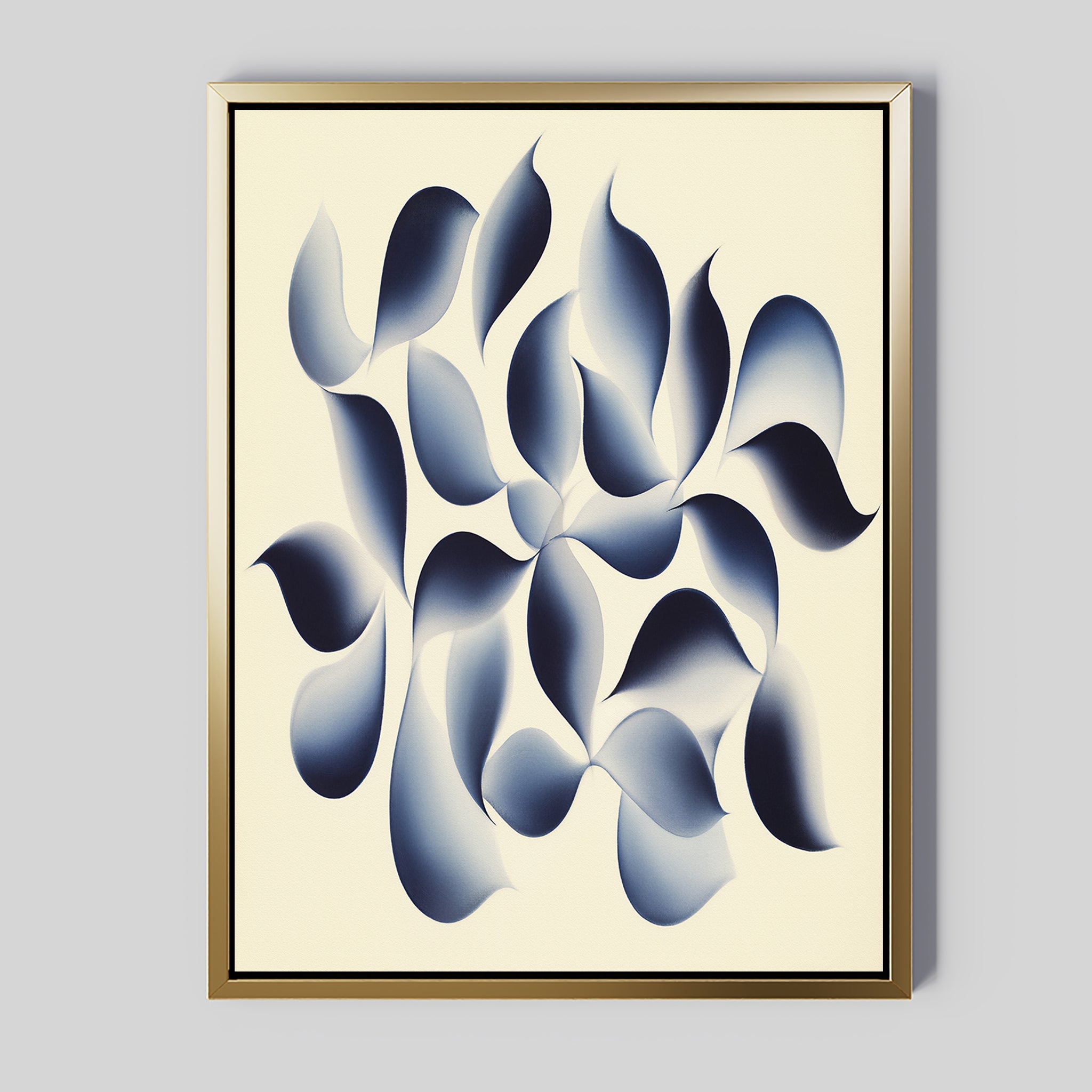Indigo Whispers in the Quiet – blue botanical canvas wall art print by Aspire Prints