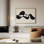 Whispered Calligraphy – black and white abstract canvas wall art print by Aspire Prints