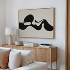 Whispered Calligraphy – black and white abstract canvas wall art print by Aspire Prints