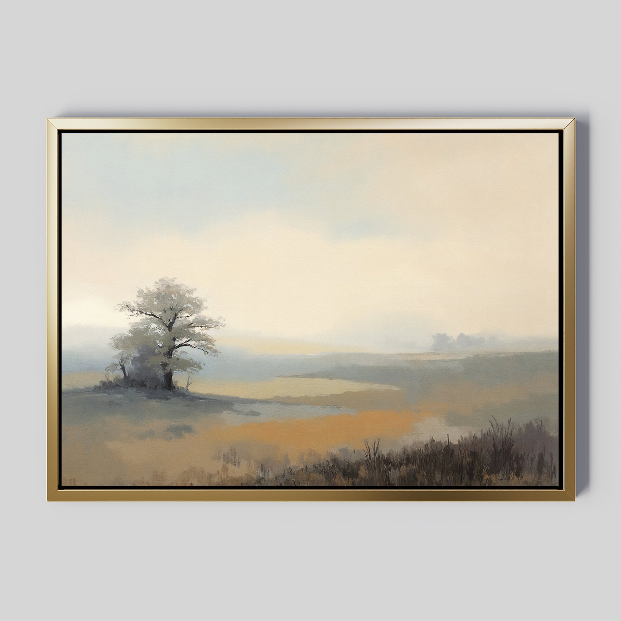 Whisper of the Lone Pine – green vintage canvas wall art print by Aspire Prints