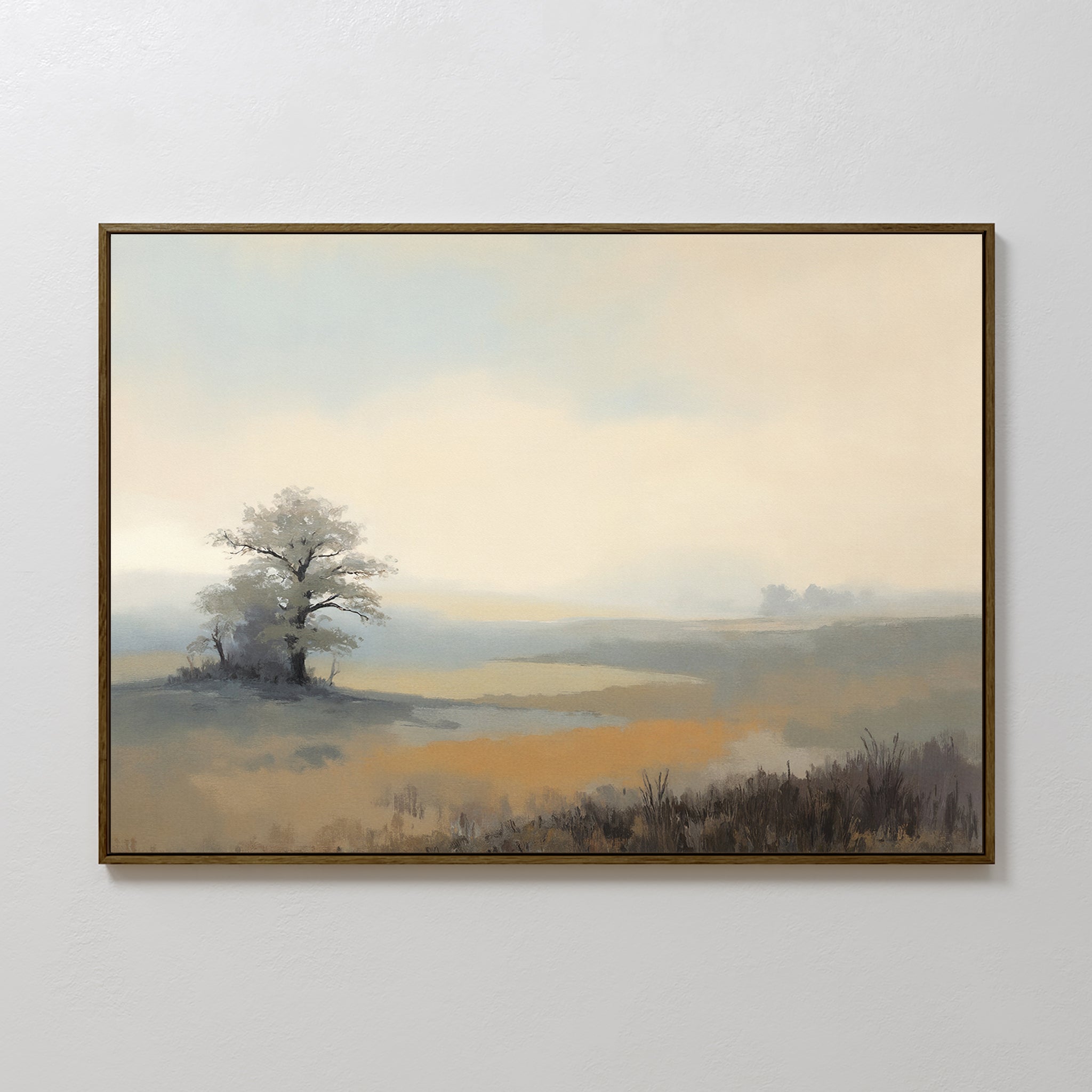 Whisper of the Lone Pine – green vintage canvas wall art print by Aspire Prints
