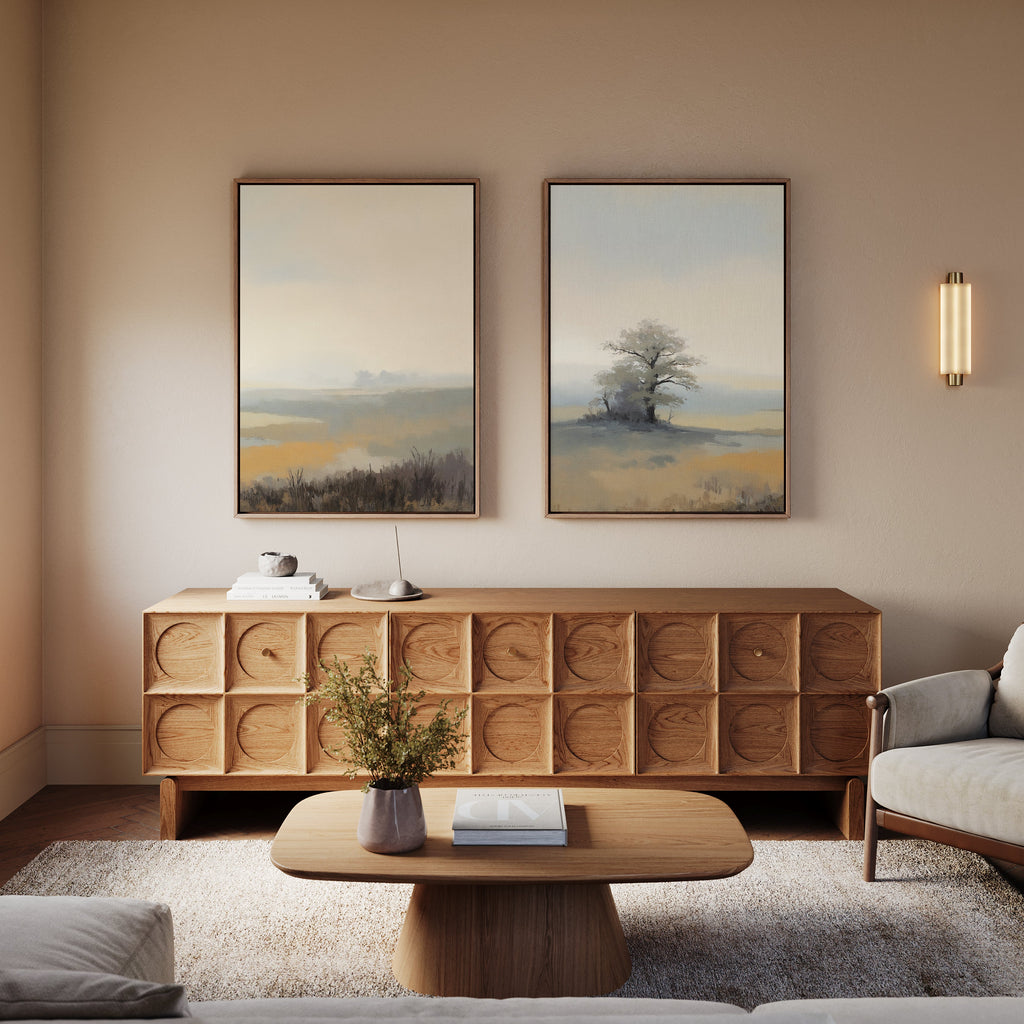 Whispers Through the Mist – Set of 2 Canvas Prints set of 2 – green vintage canvas wall art by Aspire Prints