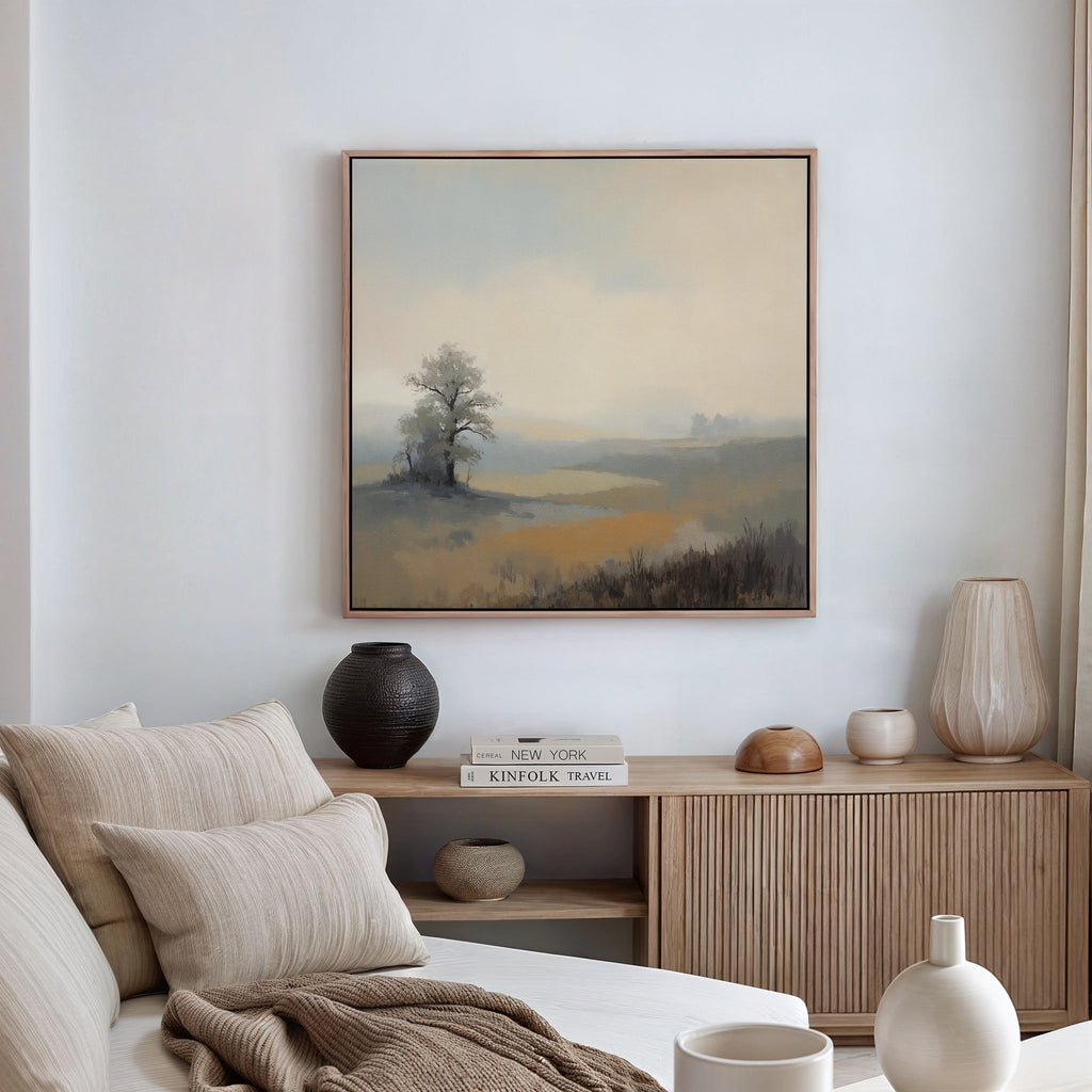 Whisper of the Lone Pine – green vintage canvas wall art print by Aspire Prints