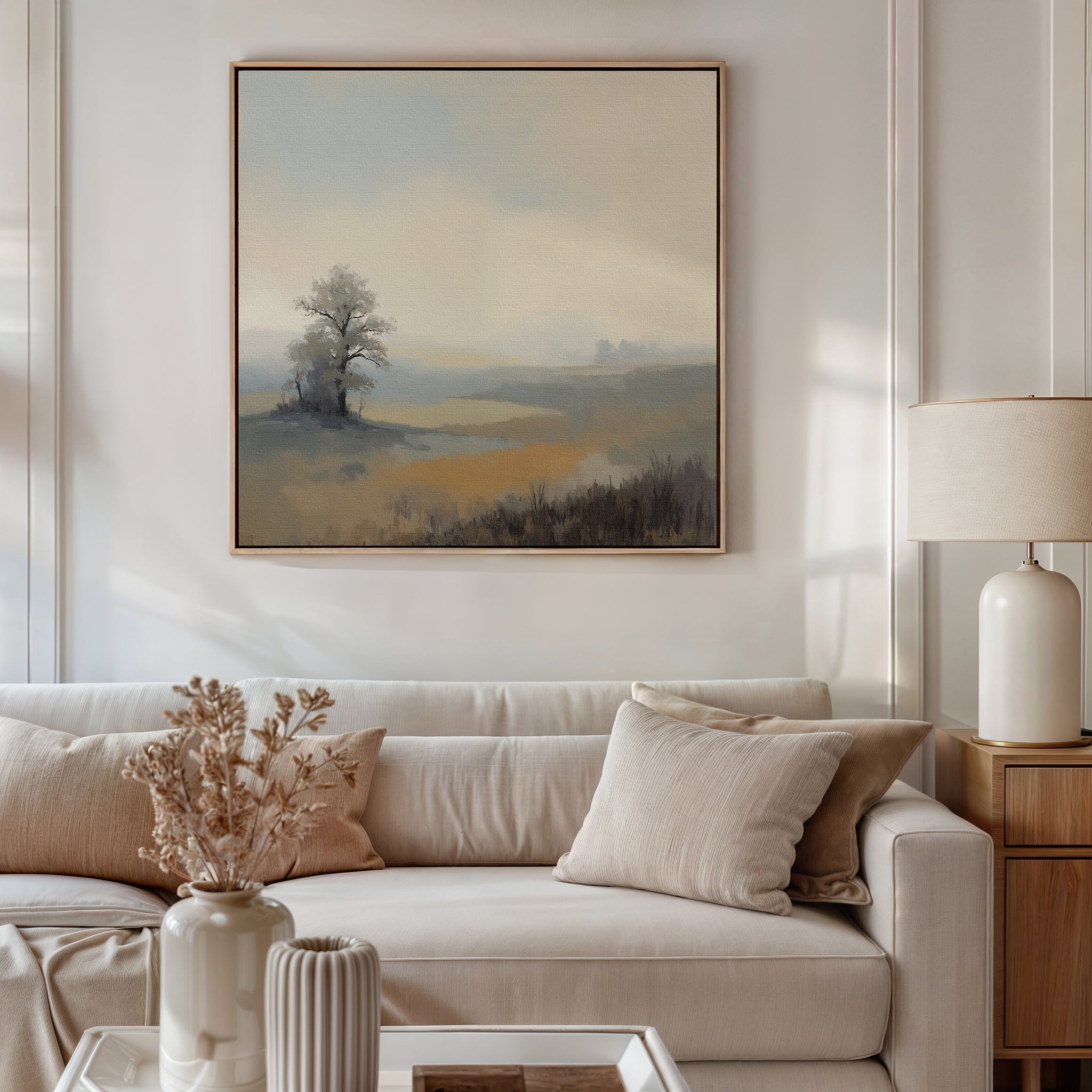 Whisper of the Lone Pine – green vintage canvas wall art print by Aspire Prints