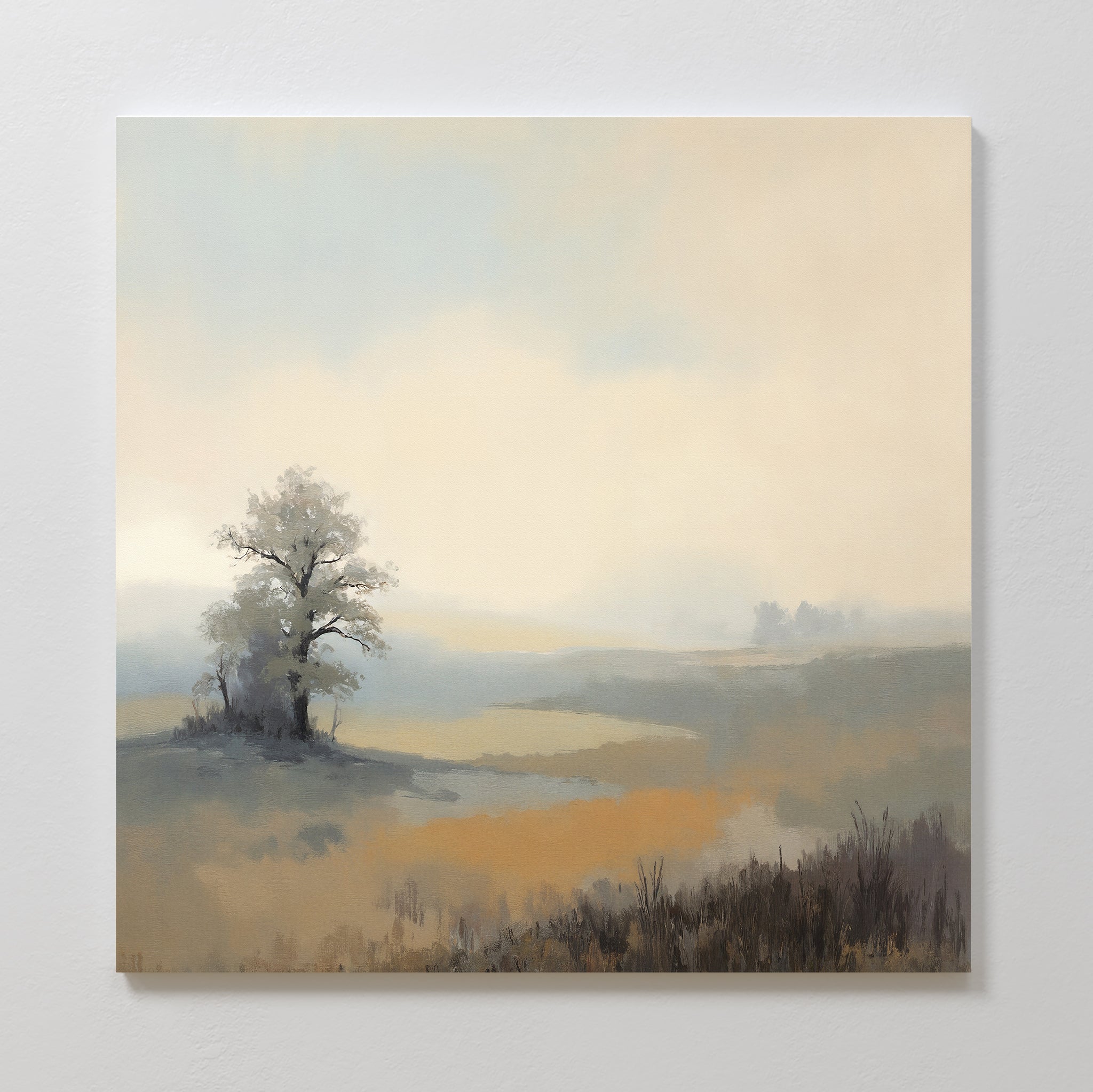 Whisper of the Lone Pine – green vintage canvas wall art print by Aspire Prints