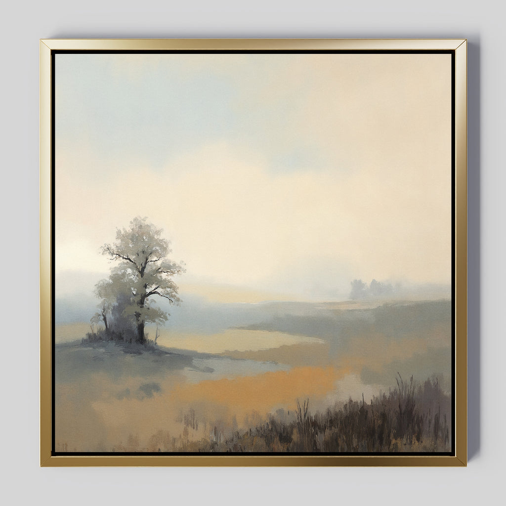Whisper of the Lone Pine – green vintage canvas wall art print by Aspire Prints