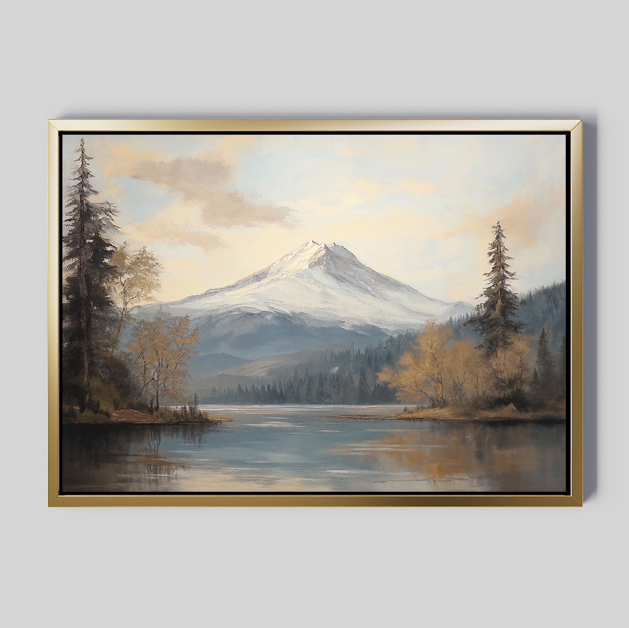 Whispers of the Alpine Mirror – blue vintage canvas wall art print by Aspire Prints
