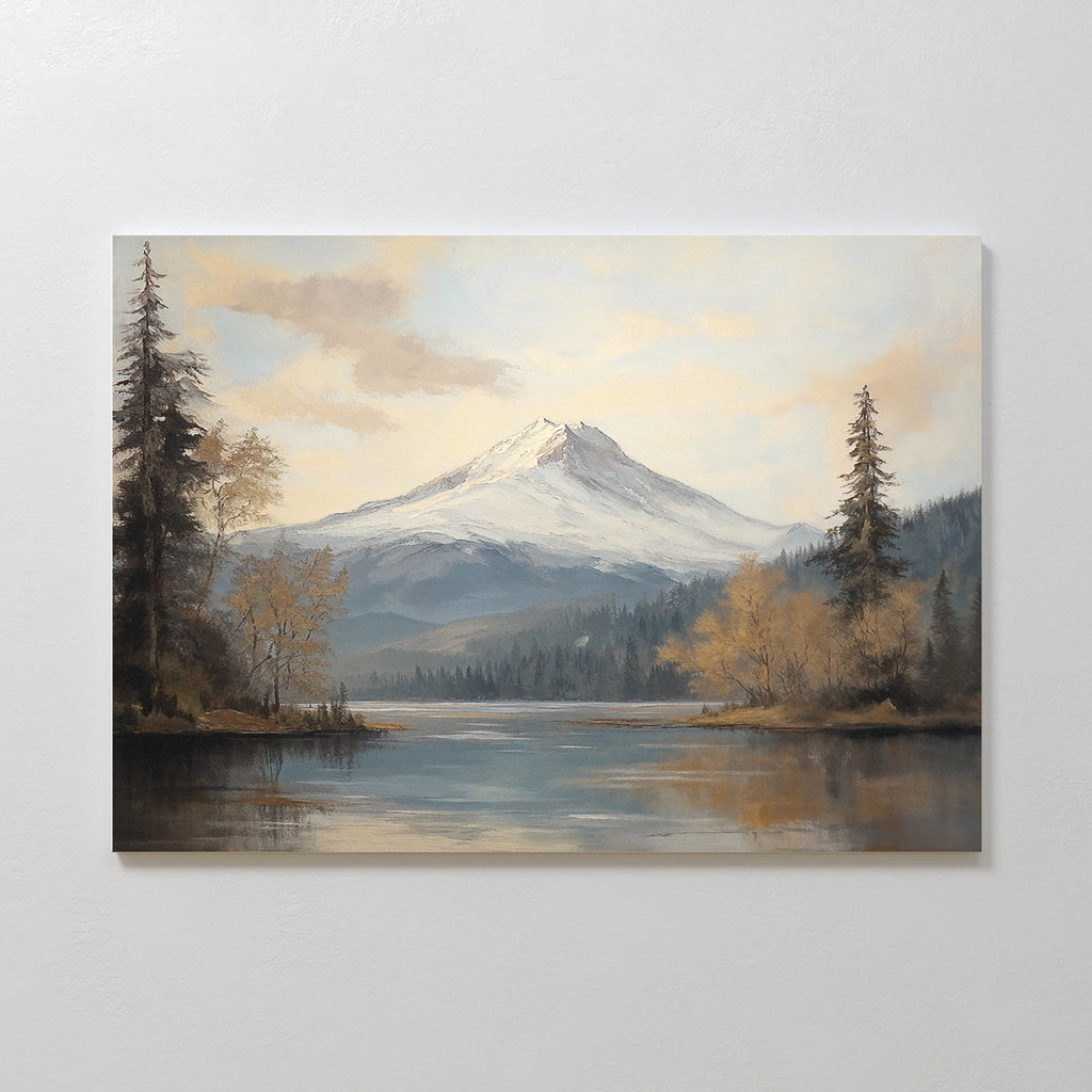 Whispers of the Alpine Mirror – blue vintage canvas wall art print by Aspire Prints