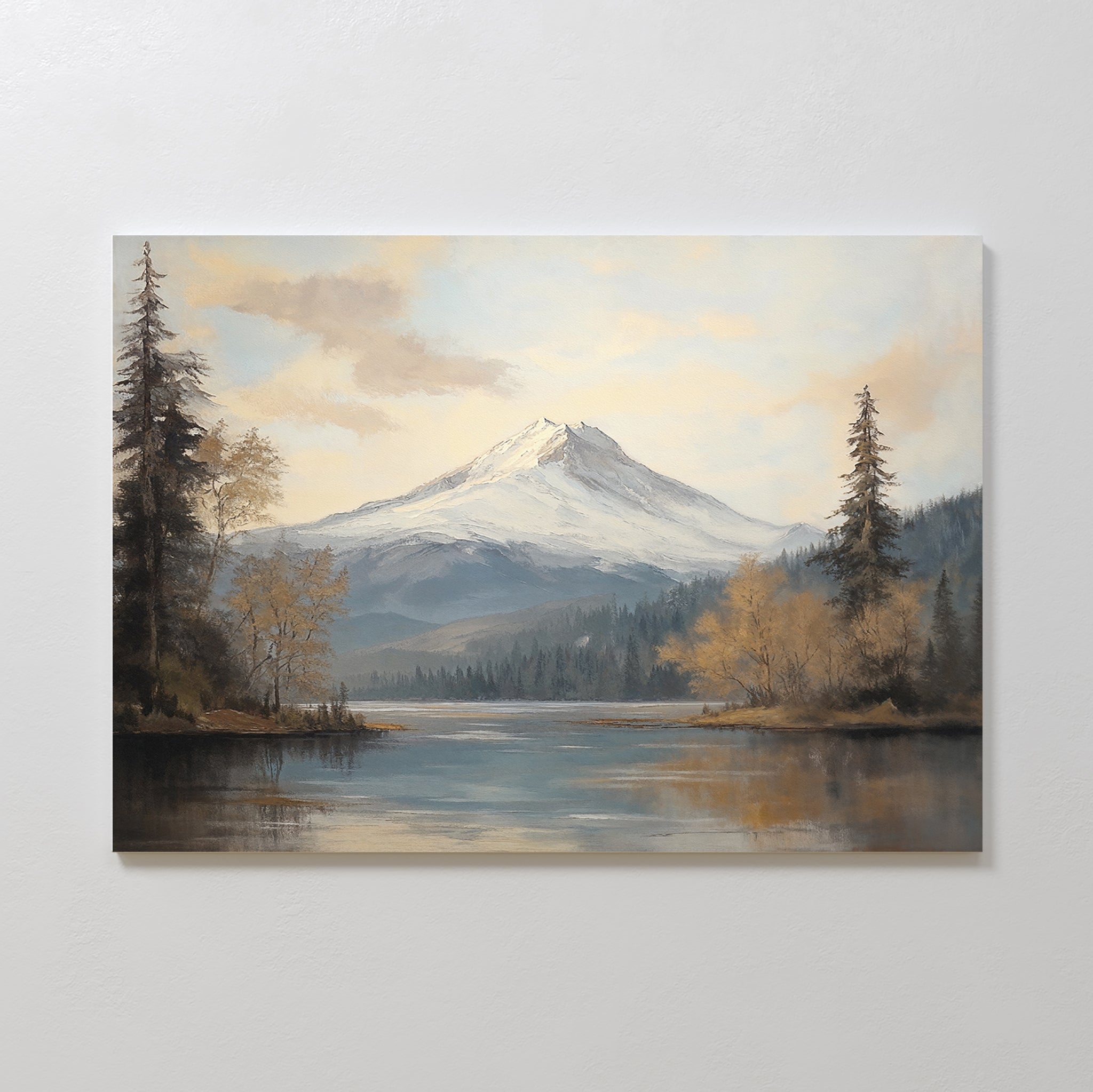 Whispers of the Alpine Mirror – blue vintage canvas wall art print by Aspire Prints