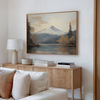 Whispers of the Alpine Mirror – blue vintage canvas wall art print by Aspire Prints