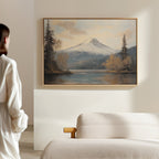 Whispers of the Alpine Mirror – blue vintage canvas wall art print by Aspire Prints