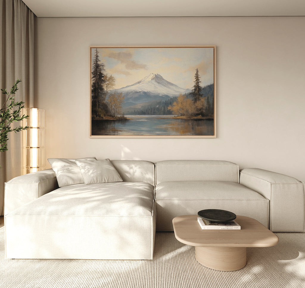 Whispers of the Alpine Mirror – blue vintage canvas wall art print by Aspire Prints