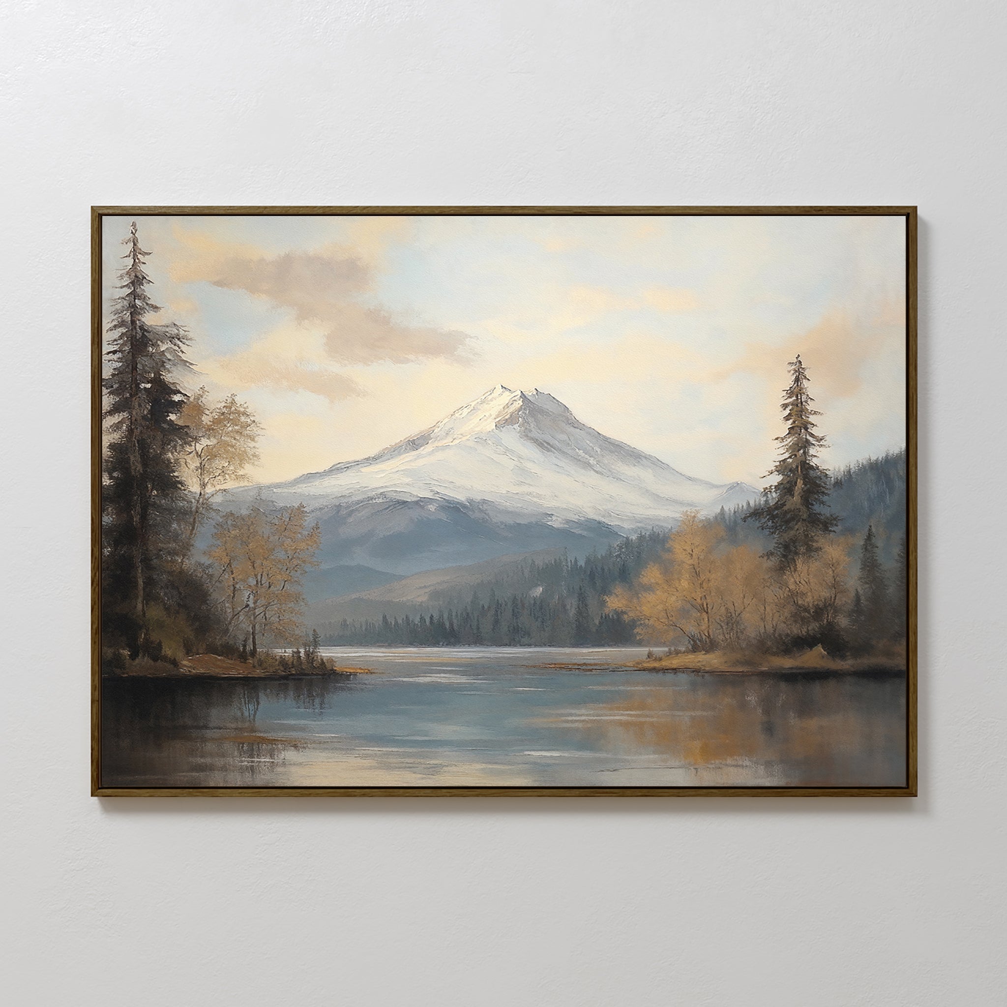 Whispers of the Alpine Mirror – blue vintage canvas wall art print by Aspire Prints
