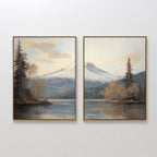 Frosted Ascent – Set of 2 Canvas Prints set of 2 – blue vintage canvas wall art by Aspire Prints