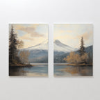 Frosted Ascent – Set of 2 Canvas Prints set of 2 – blue vintage canvas wall art by Aspire Prints
