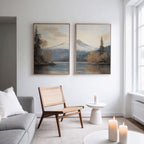 Frosted Ascent – Set of 2 Canvas Prints set of 2 – blue vintage canvas wall art by Aspire Prints