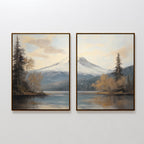 Frosted Ascent – Set of 2 Canvas Prints set of 2 – blue vintage canvas wall art by Aspire Prints