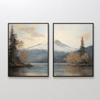 Frosted Ascent – Set of 2 Canvas Prints set of 2 – blue vintage canvas wall art by Aspire Prints